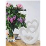 Cœur harmonieux pour la décoration - cœur décoratif Moderne en céramique de 23cm de Haut en Blanc - cœur en céramique Bien adapt