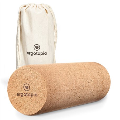 Ergotopia Rouleau de Massage - Rouleau Massage Sport en Liège Écologique Durable - Rouleau d'Automassage Musculaire du Dos - Kit