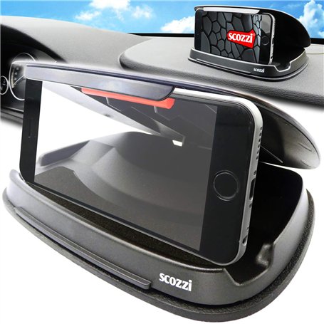scozzi Support Téléphone Voiture Tableau de Bord Portable Smartphone Universel PE Compatible avec Samsung S24 S23 S22 S21 A55 A5