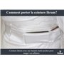 Stilux® Ceinture Ihram Blanche avec Sac Banane pour Hajj et Omra, Sacoche Banane en Coton avec Multi-Poches, Sac Etanche Ajustab