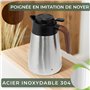 WALDWERK Pichet Isotherme (1,5L) - Thermos en Acier Inoxydable 304 à Double Paroi avec Poignée en Imitation Bois - Carafe Isothe