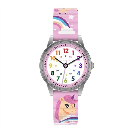 Cander Berlin MNA 0430 E Montre pour enfant avec fermeture Velcro magnétique étanche 3 ATM Montre d'apprentissage analogique Lic