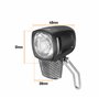 ADDVIEW Hammer M60 Lampe de vélo avec alternateur, phare 60 lux, lampe de vélo LED avec capteur de luminosité, feu de position,