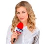 MIMIKRY Breaking News Microphone Reporter Rouge avec inscription News Channel Accessoire de costume Haut-parleur de message Micr