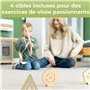 BOWRILLA® Arc et Fleches Enfant en Bois avec 5 Flèches, 4 Cibles et 1 Carquois | 3 LB Tir à l'arc pour Enfant (Intérieur et D'Ex