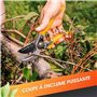 GRÜNTEK Sécateur Jardin lame franche 55mm. Cisaille 215mm Fleurs Vignes Plantes de Jardin