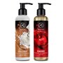 Huile de Massage Sensuelle Set Coco & Cerise 2x200ml - Comestible - Naturelle - Huile de Noix de Coco - Mélange d'Huiles d'Amand