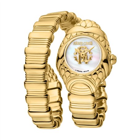 Roberto Cavalli by Franck Muller Femmes Analogique Quartz Montre avec Bracelet en Acier Inoxydable RV1L162M0021