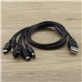 EMSea Câble de Chargeur USB 5 en 1 Remplacement Compatible avec Gameboy Advance SP(GBA SP)/ DS Lite/NDS/Wii U/New 3DS XL/New 3DS