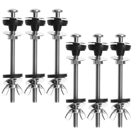 EMSea 6pcs Kit de Réparation Boulons et Rondelles de Réservoir de Toilette M6x100mm Kit de Fixation Boulons de Réservoir à Coupl