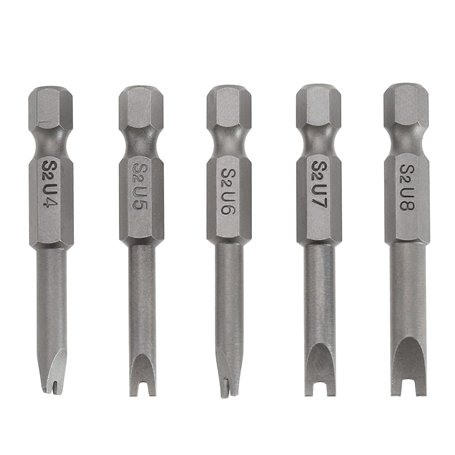 YINETTECH Lot de 5 embouts de tournevis magnétiques en forme de U U4 U5 U6 U7 U8 en forme de U pour tournevis électriques