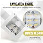 Wanjorlay Bateau 12 V Feux de Navigation Blanc Poupe LumièRe Marine SéCurité Nuit Voile Signal Lampe pour Bateau de PêChe Yacht 