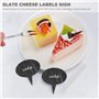 Luntfeiy Lot de 18 marqueurs à fromage pour tableau de charcuterie, lot de 18 étiquettes à fromage en ardoise