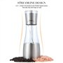 EXMDLLY Poivre et sel 2 en 1, double moulin avec grosseur réglable grâce au rotor en céramique, accessoire de cuisine