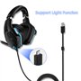 Mcbazel Logitech G633/G633s Gaming Headset 2M Remplacement Câble Audio Micro-USB vers USB Câble de Recharge Support G533/G635/G9