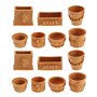 eMagTech 2 Ensemble de 14pcs Pot de Fleur pour Maison de Poupée Miniature Plante Pots en Terre Cuite Simulation Bonsaï Pot Fée J