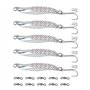 SG Store 5pcs Leurres de Pêche en Mer en Métal Argenté de 65 Mm avec Hameçons Triples Et 10 émerillons pour Bar Maquereau Truite
