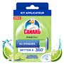 Canard WC Fresh Disc Fraîcheur Citron Vert - Bloc WC Sans Cage Nettoyant - Nettoie à 360° - Nouvel Emballage 100% Carton - 1 App