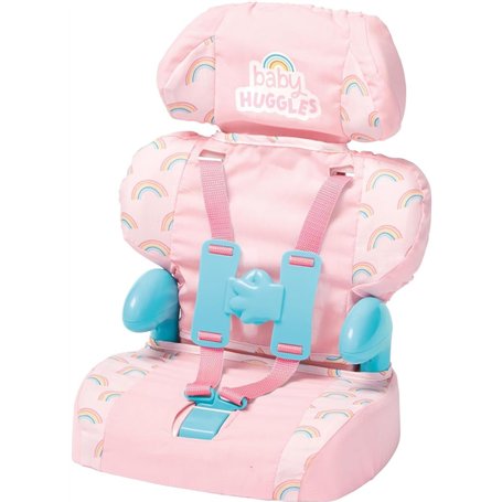Casdon Baby Huggles Jouet - Siège rehausseur Rose - Siège Auto pour poupées avec Appui-tête et Boucles réglables - Convient aux