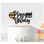 Seyal Décoration de fête d'anniversaire - Batman Bon Anniversaire Décoration pour gâteau Petit Bouchon pour gâteau d'anniversair