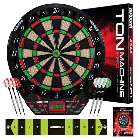 WINMAU Darts - Ton Machine Soft Tip Cible de fléchettes électronique avec Plus de 90 Jeux et Tableau de Bord numérique pour 8 Jo