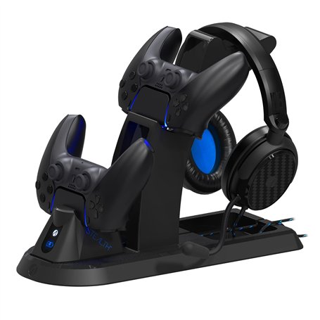 STEALTH Ultimate Gaming Station pour PS5 avec casque et support de manette assortis et câble de recharge USB-C tressé de 2 m et