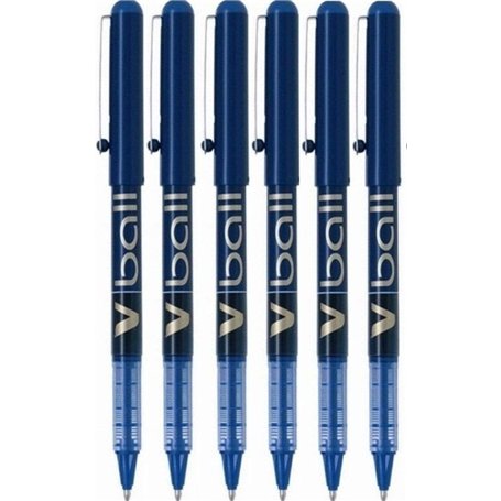 Pilot VB5 Bleu V Ball Fin Style À Bille Stylos Pointe En Métal 0.5mm pointe 0.3mm Ligne Encre Liquide (Lot De 6) BL-VB5