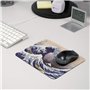 Tapis de Souris pour Ordinateur de Bureau – La Grande Vague de Kanagawa – Design Art Hokusai 21,6 x 17,8 cm – Base en Caoutchouc
