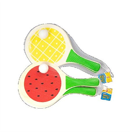 The Home Fusion Company Ensemble raquette et balle de plage en bois pour enfants adultes