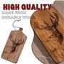 Marco Paul Planche à fromage en bois avec motif cerf - Plateau de service rustique pour fromage, crackers, viande, collations - 