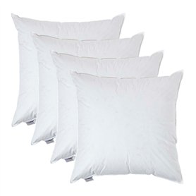 HOMESCAPES Lot de 4 Oreillers en Plumes de Canard et Coton