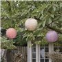 Lights4fun Lot de 3 Lampions Solaires Pastels en Tyvek avec LED Blanc Chaud de Diamètre 20cm pour Exterieur