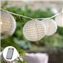 Lights4Fun Guirlande Lumineuse Raccordable à 10 Lampions Imperméables de 15 cm Style Lampion Vintage pour Extérieur Jardin
