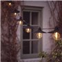 Lights4fun Guirlande Guinguette Solaire à 15 Ampoules avec Abat-Jour au Style Industriel LED Blanc Chaud 8 Modes de 2,5 m Rechar