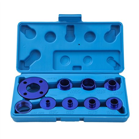 KATSU Kit de Guide de Routeur 10 Pièces 10-30mm Métrique Kit de Guide de Modèle de Routeur en Alliage d'Aluminium avec Adaptateu
