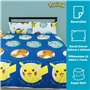 Character World Pokémon Parure de lit Double Officielle Gotta Design | Bleu réversible Pikachu Squirtle Charmander Housse de Cou