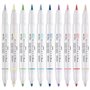 Zebra Mildliner Lot de 10 surligneurs pinceaux et marqueurs à double extrémité Couleurs assorties