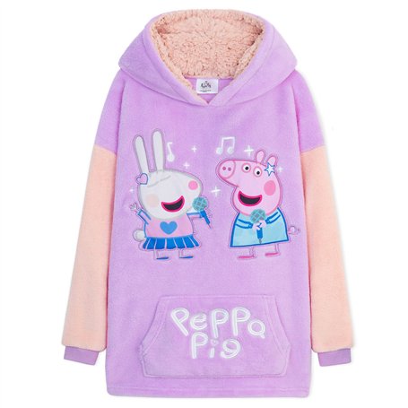 Peppa Pig Sweat Fille - Pull Plaid Oversize en Polaire