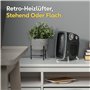 Radiateur électrique Russell Hobbs 1800 W/1,8 kW, radiateur soufflant horizontal/vertical rétro en gris avec thermostat réglable