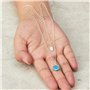 Philip Jones Collier Opale Bleue Synthétique Plaqué Argent