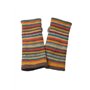 Pachamama Chauffe-poignets en laine pour femme - Doublure polaire - Rayures multicolores - Taille unique - Fait à la main - Ther