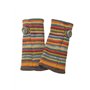 Pachamama Chauffe-poignets en laine pour femme - Doublure polaire - Rayures multicolores - Taille unique - Fait à la main - Ther