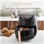 Tower T17021RG Air Fryer - Friteuse sans Huile - Friteuse Électrique à Air de Taille Familiale avec Circulation d'Air Rapide, Mi