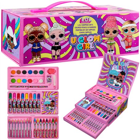 L.O.L. Surprise! Coloriage Enfant Malette Dessin Enfant Crayons de Couleur Feutres Peinture Enfant Fille