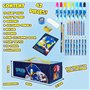 Sonic The Hedgehog Coloriage Enfant Malette Dessin Enfant Crayons de Couleur Feutres Peinture Enfant Garcon Fille, Coffret Dessi
