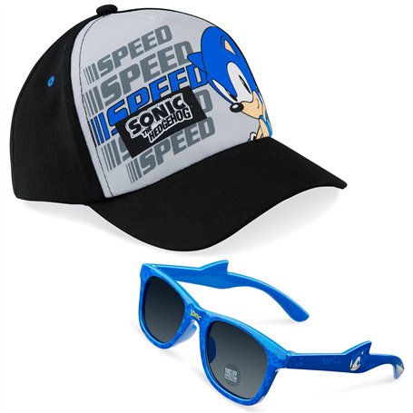 SONIC THE HEDGEHOG Casquette Enfant Garcon Ensemble Casquette Garcon Fille et Lunettes de Soleil Enfant UV400 Chapeau Plage Enfa