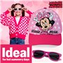 Disney 100% UV Lunettes de Soleil Fille et Ensemble Réglable Casquette (Rose Minnie)