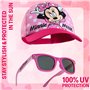Disney 100% UV Lunettes de Soleil Fille et Ensemble Réglable Casquette (Rose Minnie)