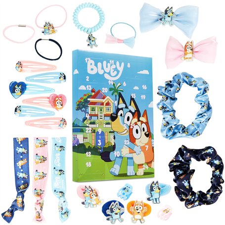 Bluey Calendrier de l'Avent 2024 de Compte à Rebours d'Accessoires Cheveux Fille
