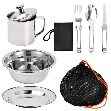 Dokeno 8pcs Set de Couverts Camping